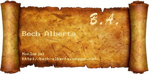 Bech Alberta névjegykártya